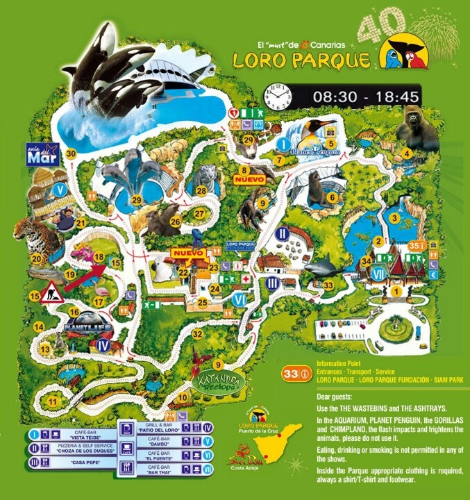 Mapa de Loro Parque
